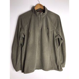 The North Face Women's XL 1/4 Zip Fleece Pull Over Sweater Green Gray